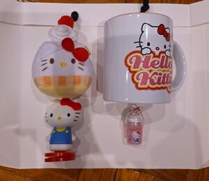 Sanrio Hello Kitty White Mug , Keychain , Embosser